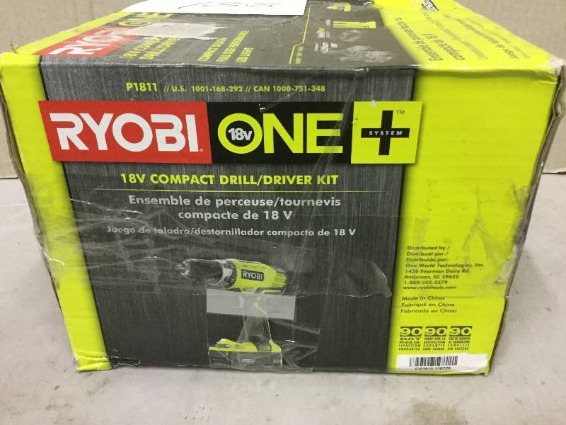 lot 135 image: Ryobi One 18V compact drilldriver kit