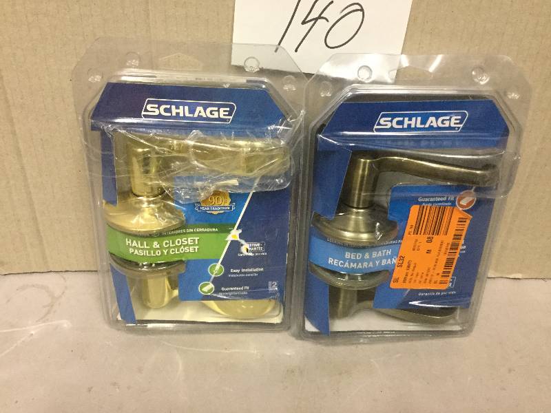 lot 140 image: Lot  of 2 Schlage Door Handles
