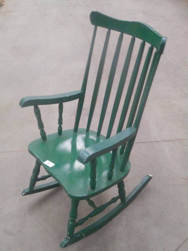 lot 9 image: Vintage Wooden Racking Chair ...