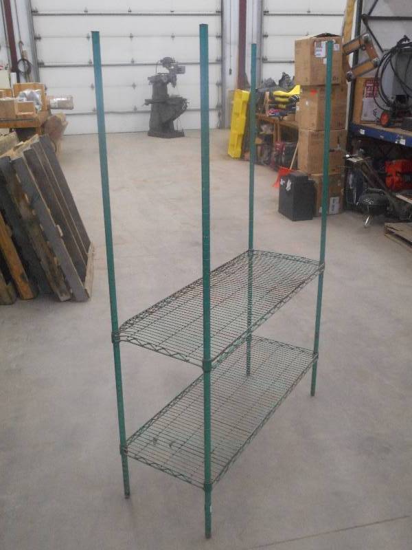 lot 11 image: 2-Level Steel Shelf, 4 Width ...