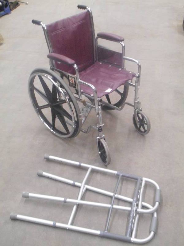 lot 12 image: Lot Of (1) Walker & (1) Wheelchair ...
