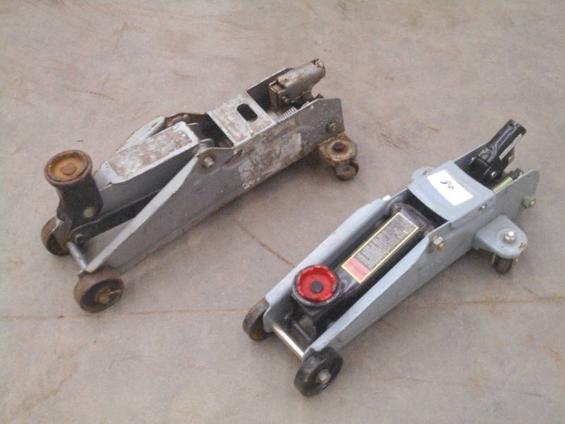 lot 80 image: (2) 2-Ton Floor Jacks, No Handles ...