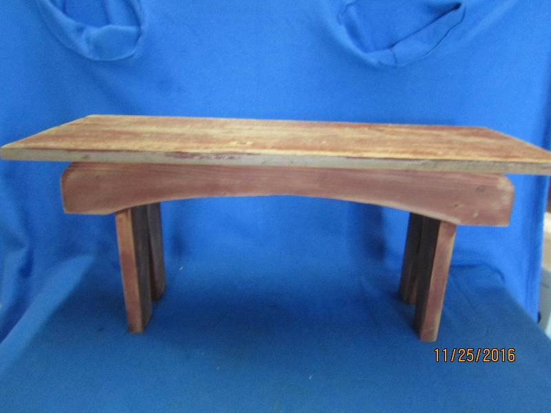 Barnwood bench, 31 wide...
