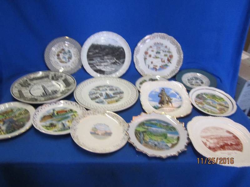 Lot of plates from destination plac...