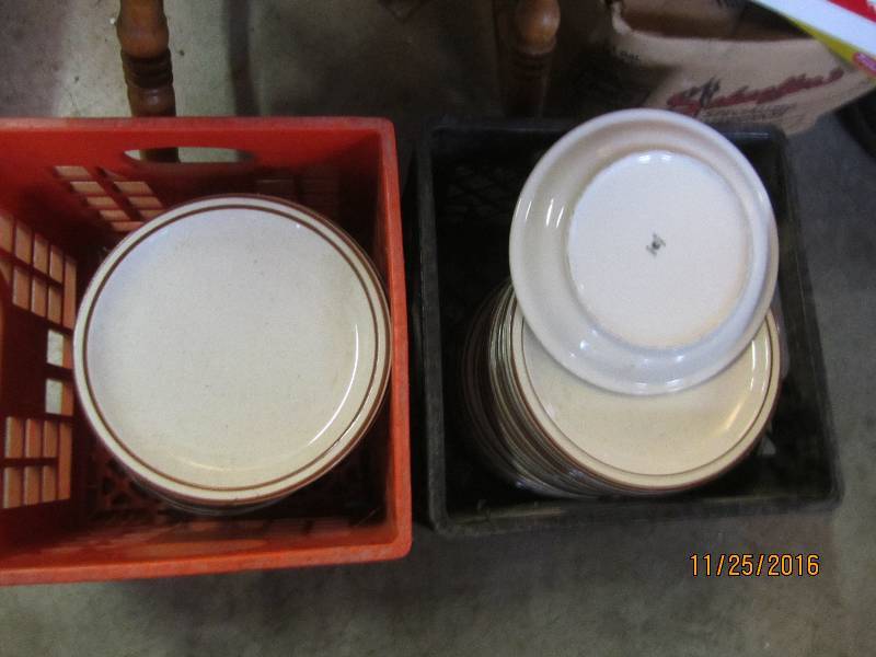 2 Plastic crates of plates...
