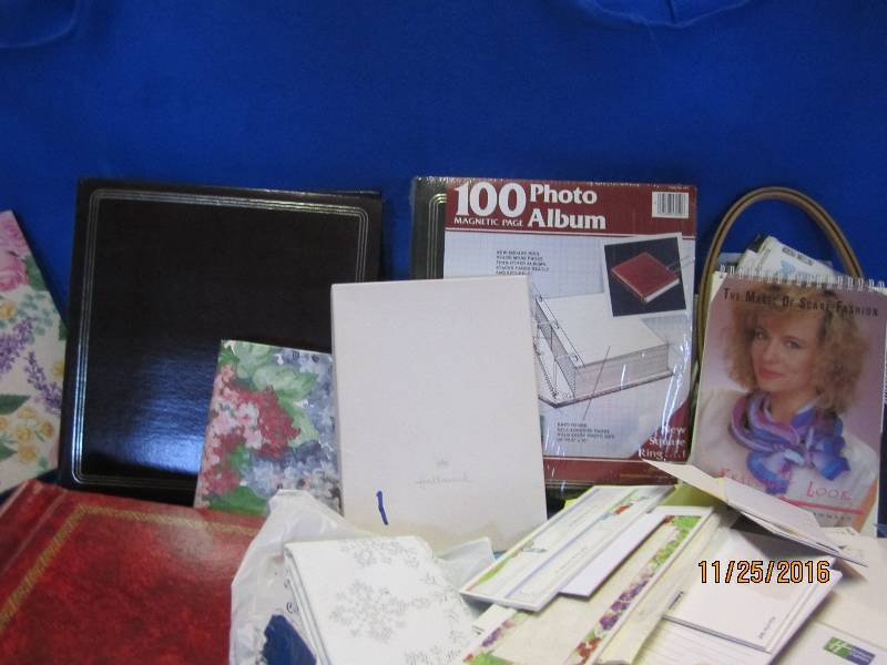 Lot of photo albums and stationery...