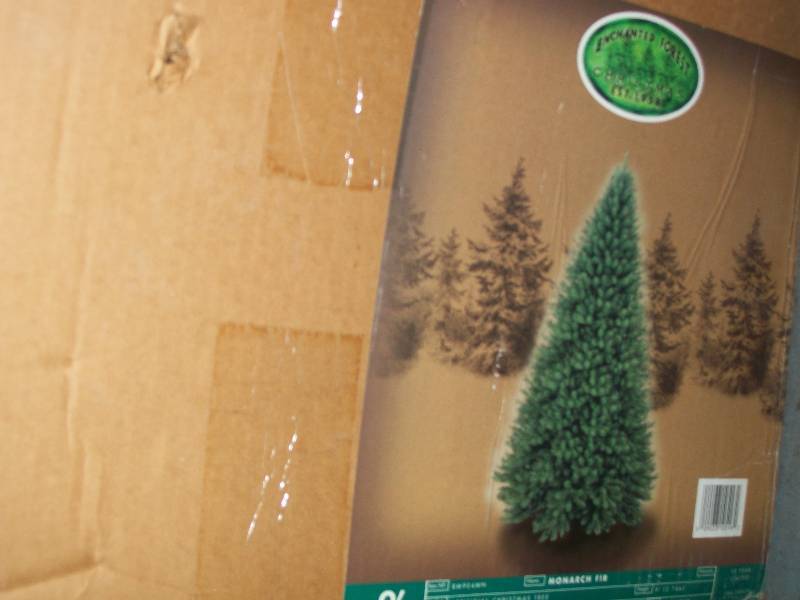 lot 17 image: 9 Foot Monarch Fir Enchanted Forest Artificial Christmas Tree Item RM-904mm Color Moss, Type Hook-on