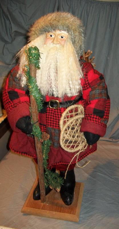 lot 70 image: 24 Rustic Father ChristmasSanta Claus dressed for the outdoors in Flannel Jacket with hood,