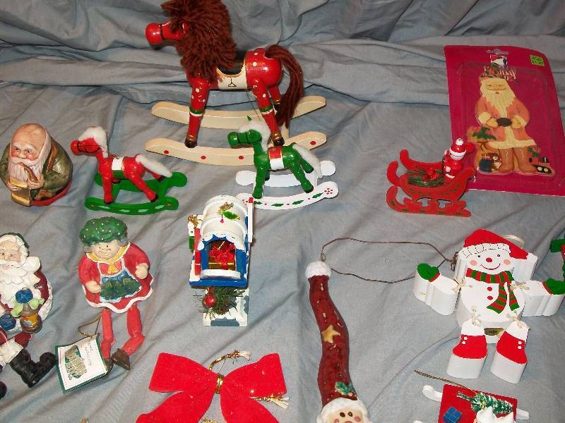 lot 104 image: Lot of Assorted Christmas Decorations & Hanging Ornaments. See Pictures. Some new in Package