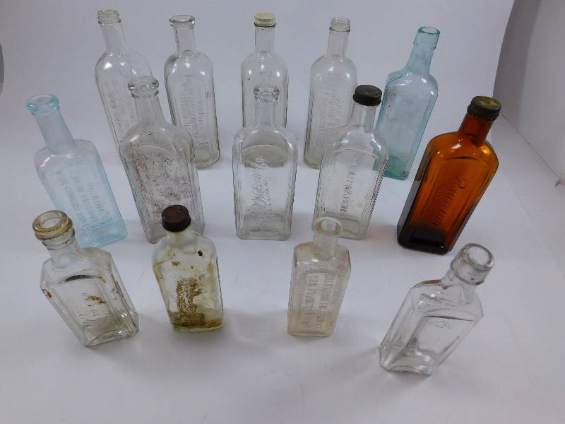 lot 26 image: Lot of Vintage Glass Medicine Bottles