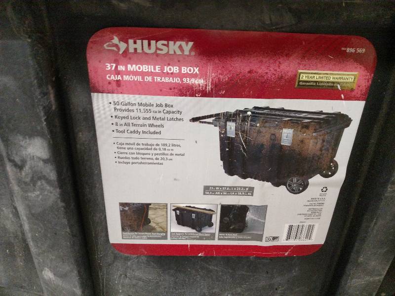 lot 61 image: Husky 37 50 Gallon Mobile Job Box...