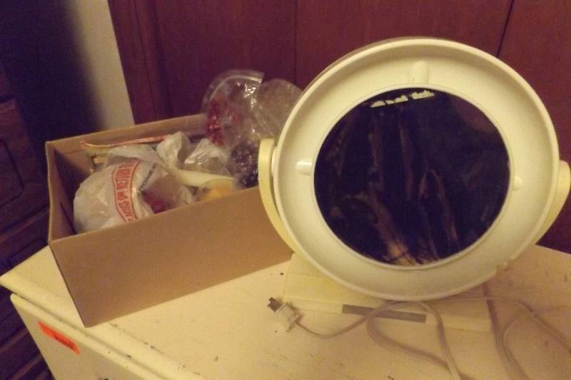 lot 168 image: Close-up mirror, decorative threadyarn necklaces, bone belt buckle, more