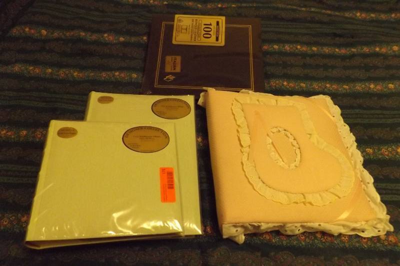lot 171 image: Photo albums including one leather, two matching, one for girl