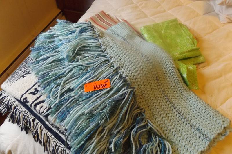 lot 182 image: Throws, striped canvas material