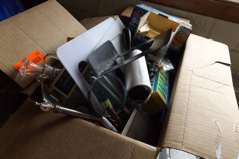 lot 226 image: Sunbeam mixer, cutting boards, wax paper, foil, more