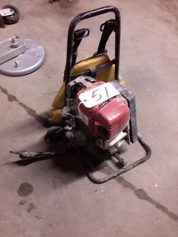 lot 51 image: OZTEC, Model BP 35 Concrete Vibrator. HONDA Engine.  Not sure if complete