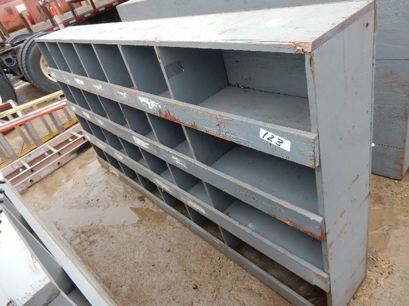 lot 123 image: Wood Sectioned parts bins
