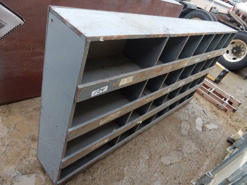 lot 124 image: Wood Sectioned parts bins