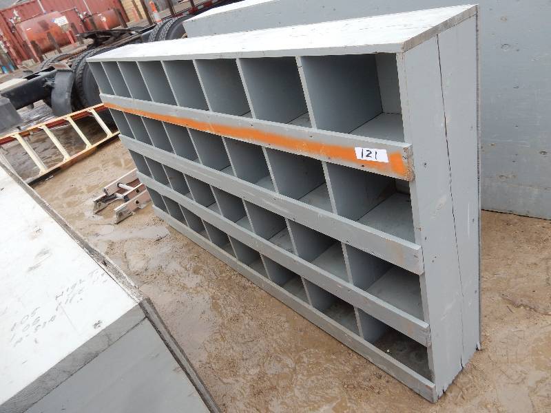 lot 121 image: Wood Sectioned parts bins