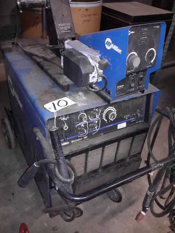 lot 10 image: Miller Dimension 302 Welder with  70 Series 24V Wire Feeder