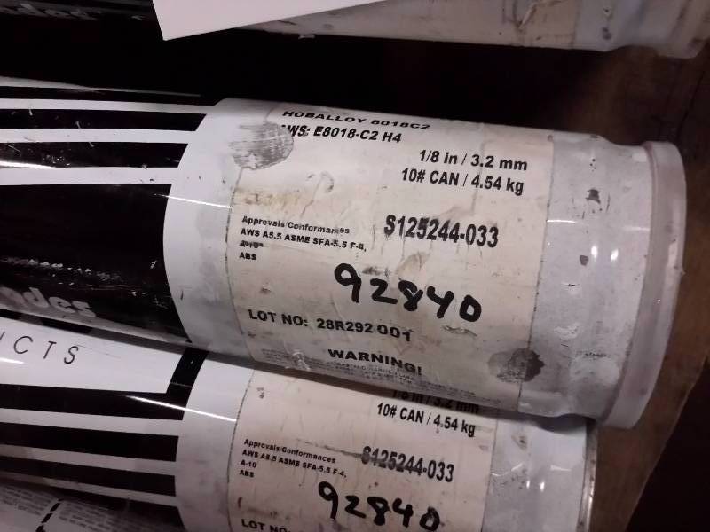 lot 152 image: 6 Cans, Hoballoy Welding Rods