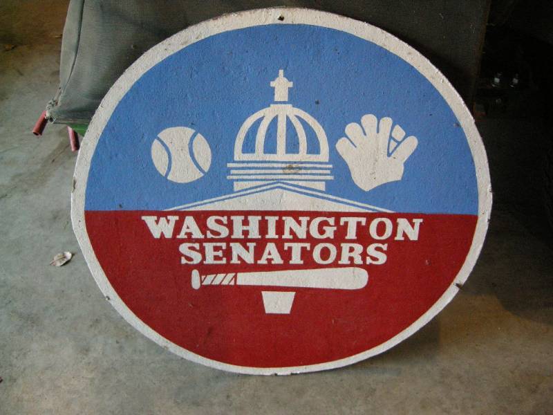lot 21 image: Vintage Washington Senators Sign