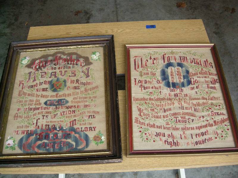 lot 48 image: Antique Christian Needlepoints