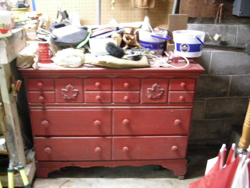 lot 130 image: Old Dresser and Tools