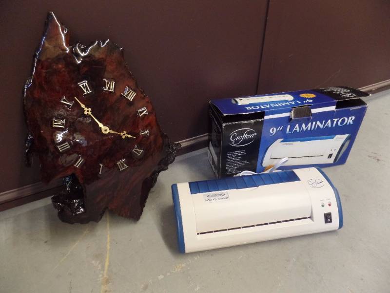 lot 504 image: Clock and Laminator