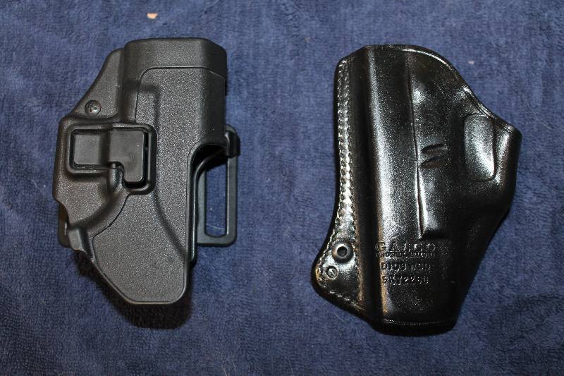 Lot of (2) Blackhawk CQC Close Quarter Concealment Holsters, Galco Horsehide Leather Holsters