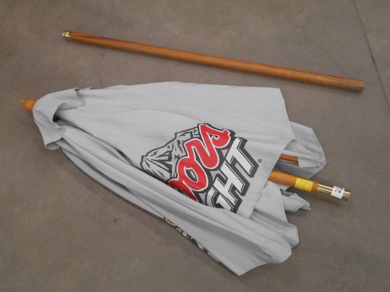 lot 23 image: Coors Light Wood-Frame Patio Umbrel...