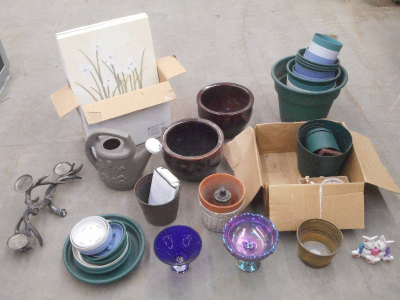 lot 43 image: Lot Of Assorted GardenPlant Pots,...