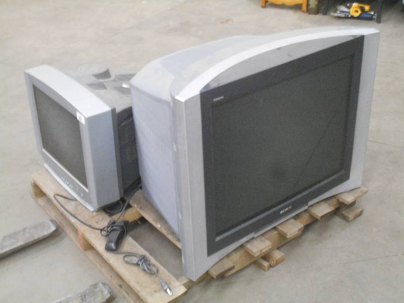 lot 66 image: Lot Of (3) T.V. Sets, (2) With Remo...