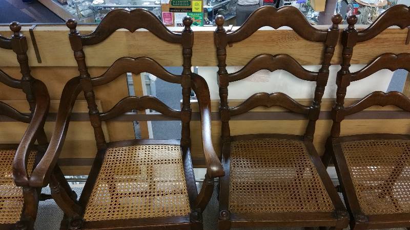lot 16 image: (6) 1800s Provincial French Ladder Back Chairs