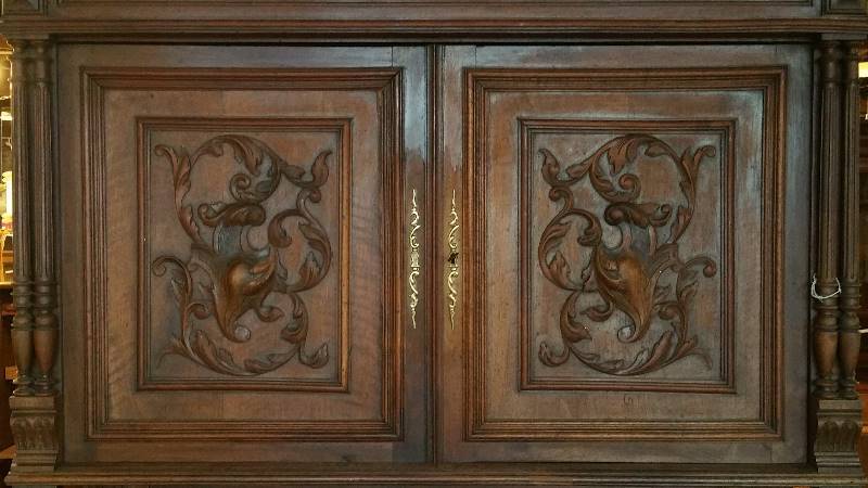 lot 2 image: Majestic 1880s French Breton Walnut Sideboard Cabinet
