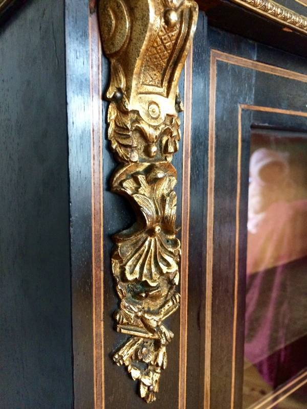 lot 24 image: Circa 1870 Victorian Ebonized Walnut Pier Cabinet