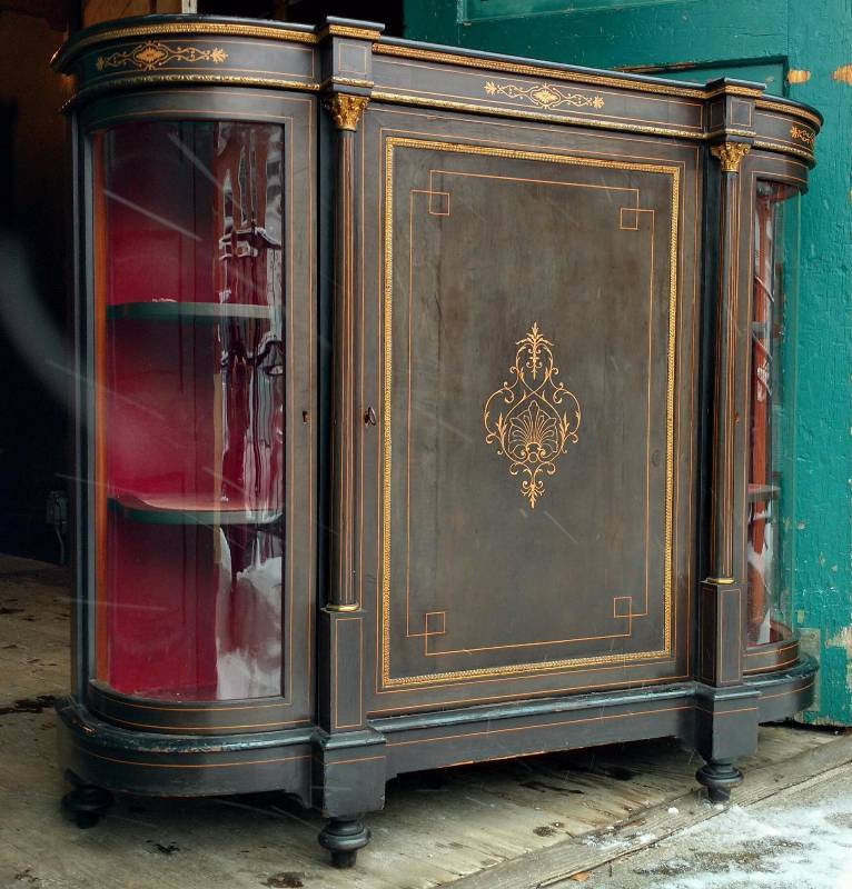 lot 10 image: 1880s Victorian Ebonized Walnut Credenza