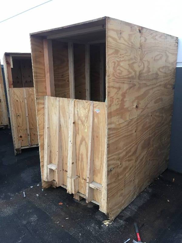 lot 187 image: Lot of (4) Storage Wood Crates with dropdown door