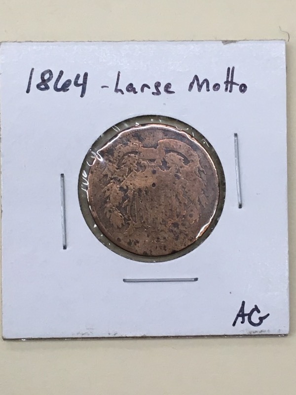 1864 Large Motto - Two-Cent Coin - ...