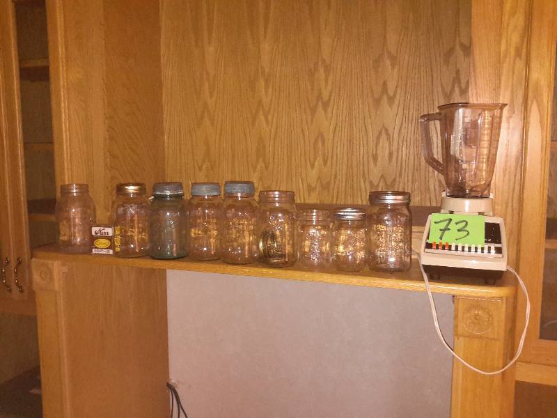 lot 73 image: Ball Jars and OSTER Blender