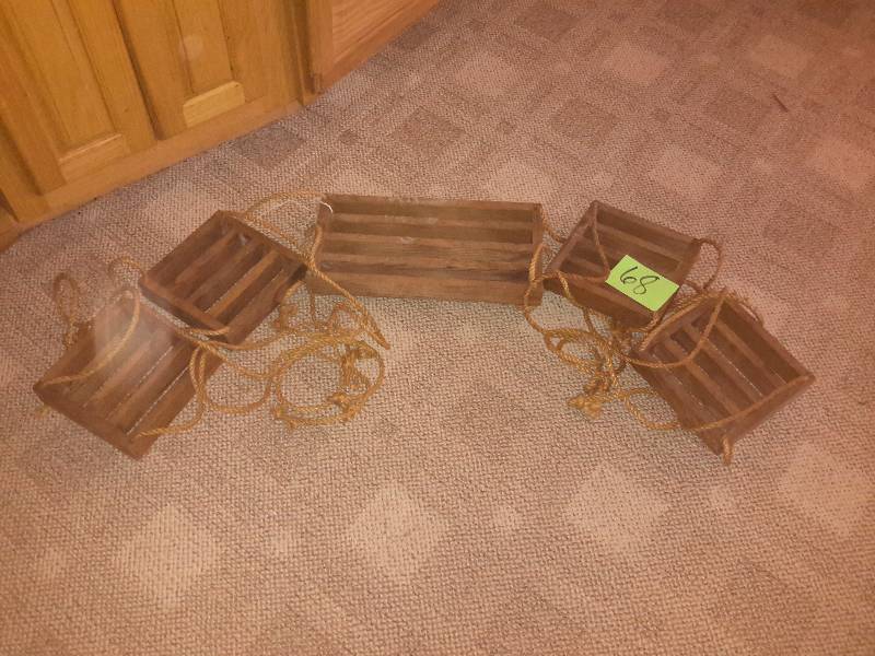 lot 68 image: Wooden platforms with rope
