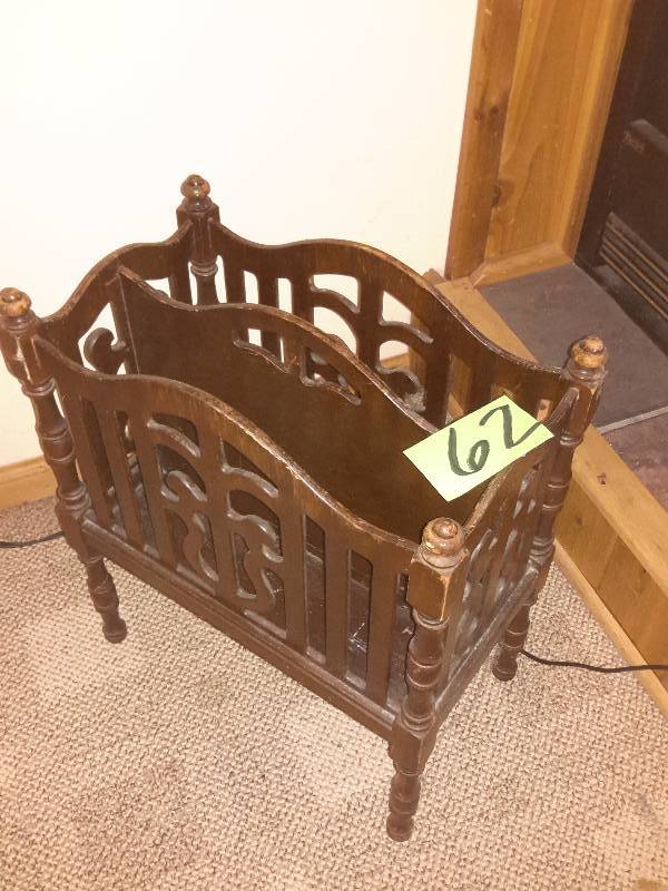 lot 62 image: Solid wood magazine rack