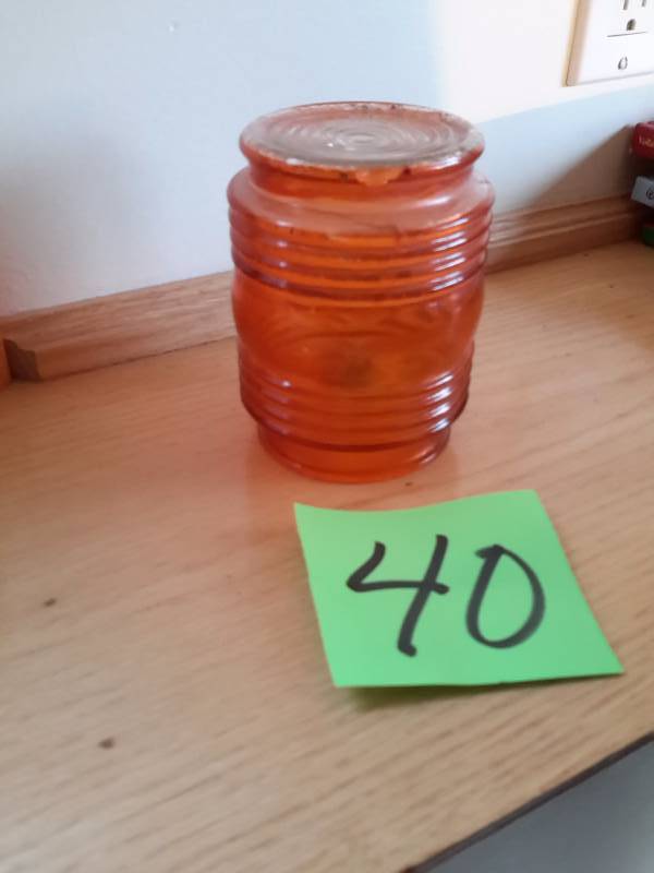lot 40 image: Nice amber glass light cover as pictured
