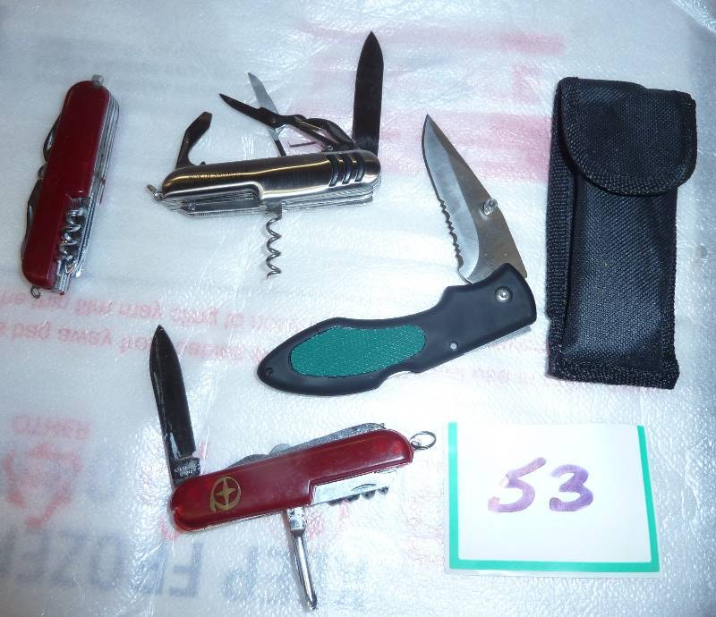 lot 53 image: 3 multi-tool swiss army type knives...