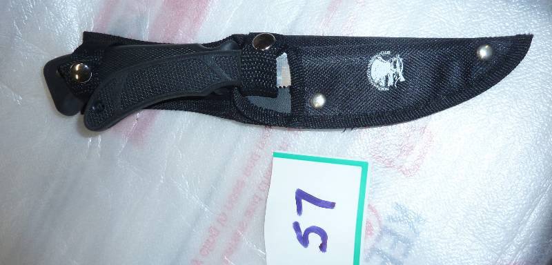 lot 57 image: 2 hunting knives in sheath - new...