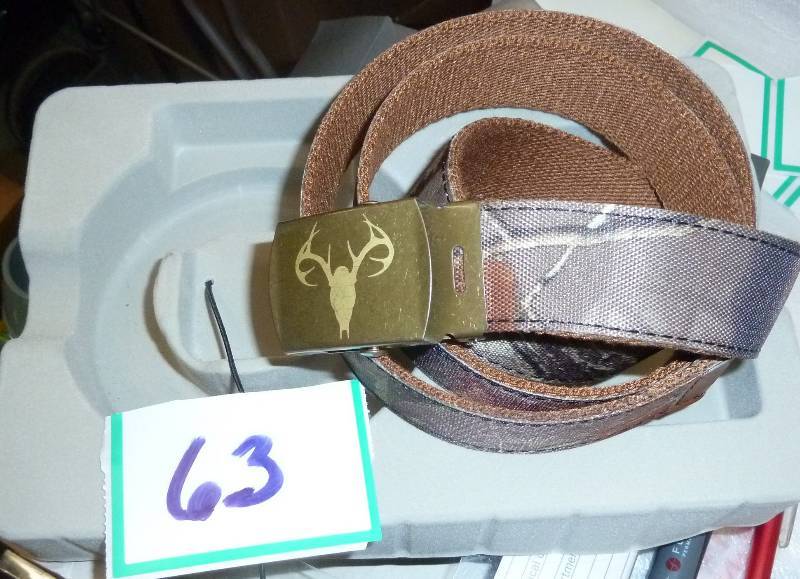 lot 63 image: New camo web belt 47 inches long cu...
