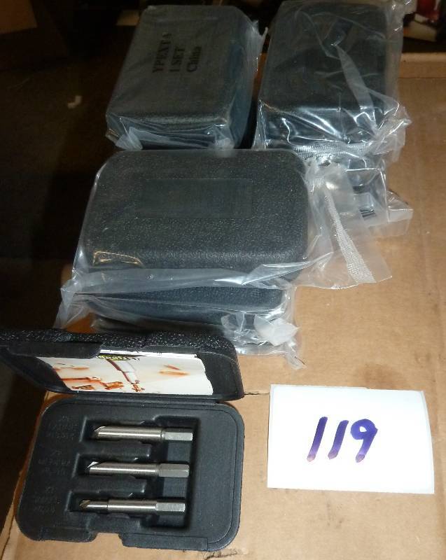 lot 119 image: 10 screw remover drill bit sets 3 s...