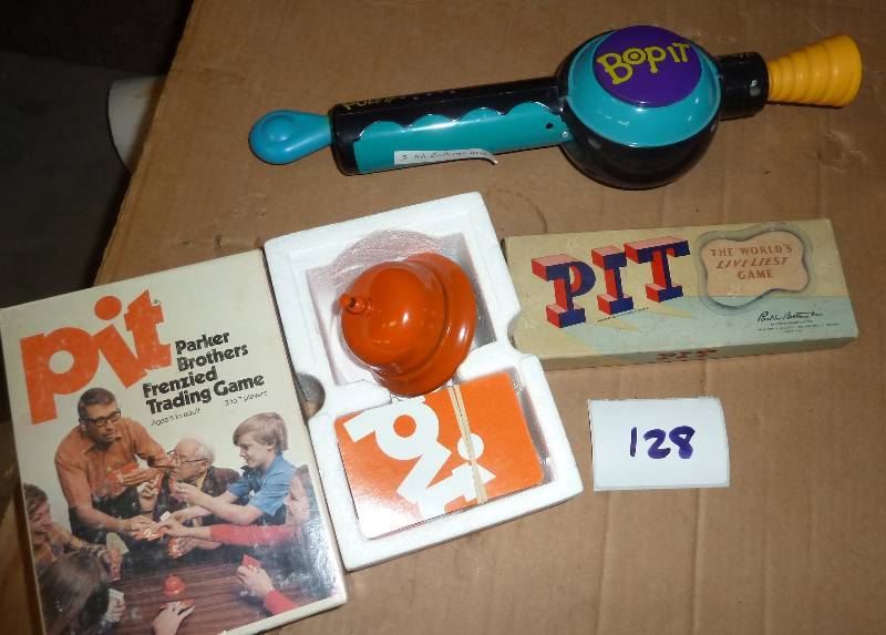 lot 128 image: Two vintage games of Pit and one ...