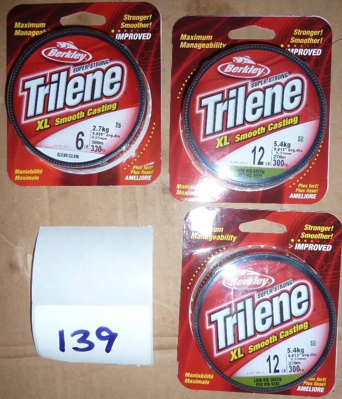 lot 139 image: 2 300 yd rolls of 12# fishing line ...