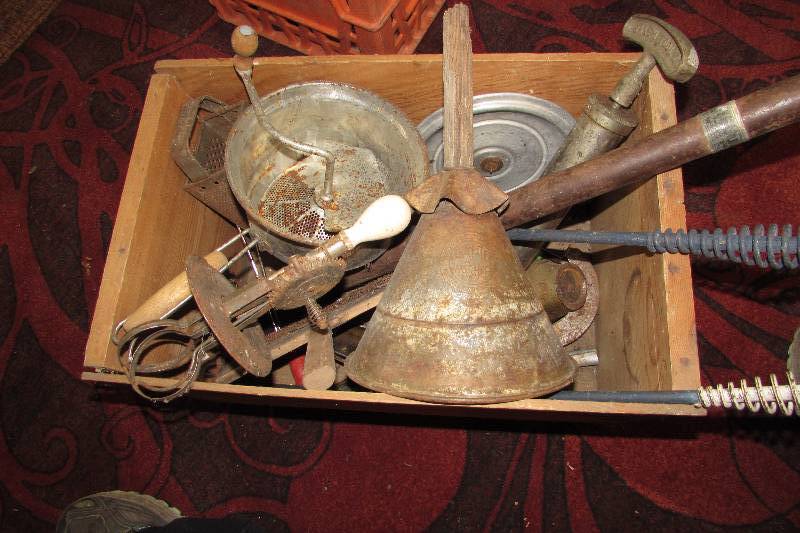 Box of Old kitchen items